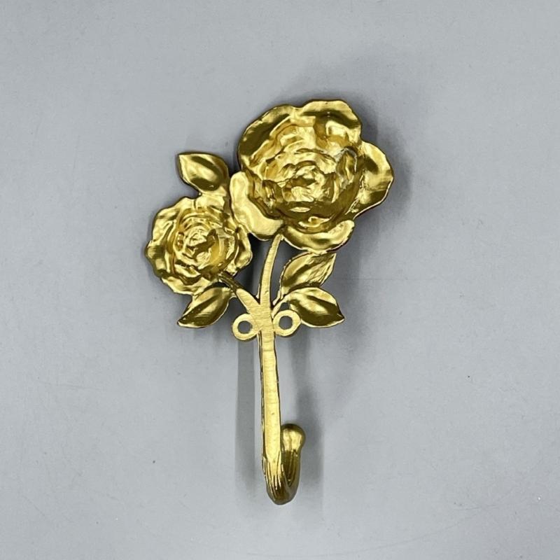 Rose Wall Hook Decorative Metal Hook for Bedroom Entryway Storage Adds Rose Detail While Holding Scarves Hats Keys and Small Accessories