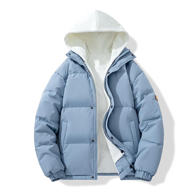 Winter New Product 90 White Duck Down Youth Style Fashionable Versatile Loose Casual Fake Two Down Jackets Simple Men