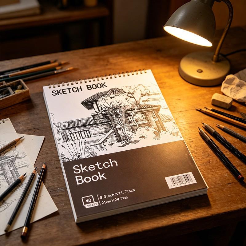 Thickened A4 Cross-Border Sketchbook: Blank Art Student Drawing Book for Colored Pencil Art
