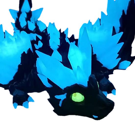 3D Printed Dragon Figurine Glow-in-the-dark Flying Dragon Fidget Toy with Articulated Dragon Decoration Movable Joints Luminous