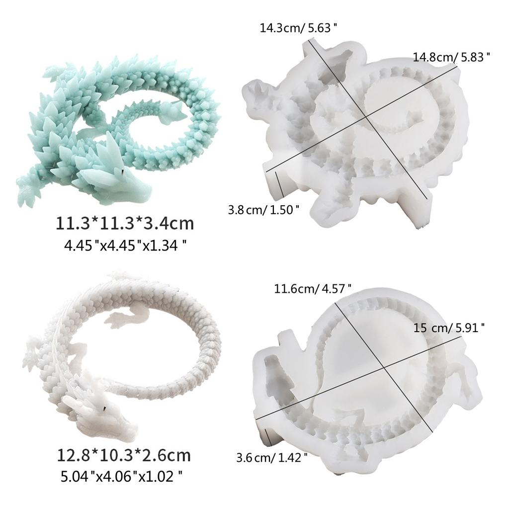 Chinese Dragon Candle Mold Epoxy Resin Molds Aromatherapy Mold Animal Decorations Mould Gifts for DIY Enthusiasts