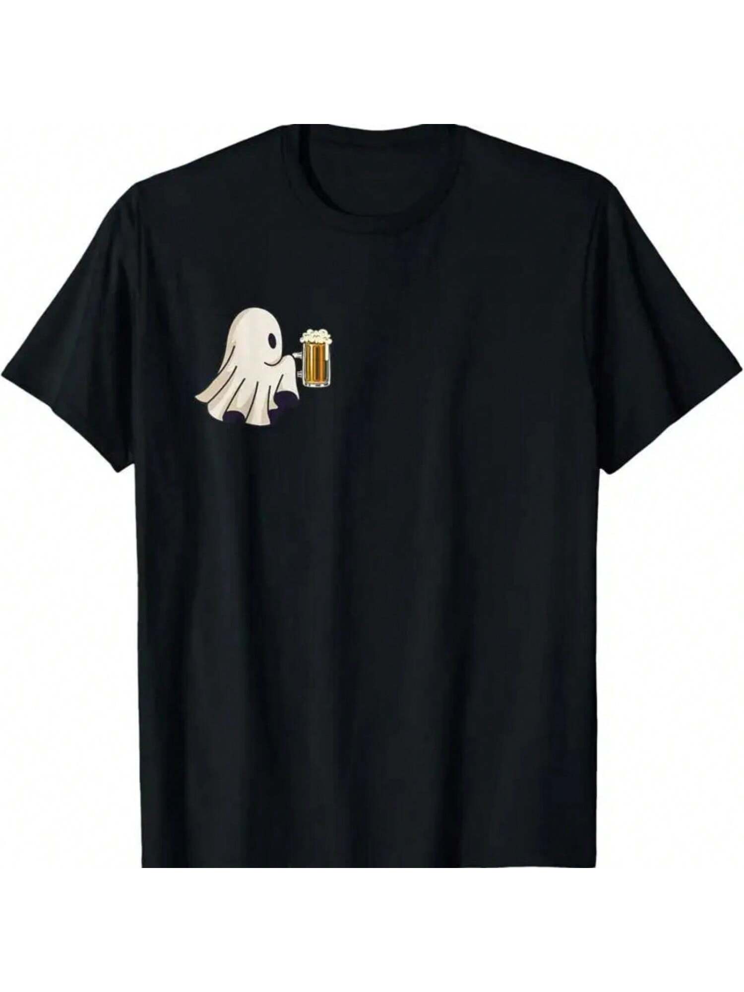 Little Ghost Drinking Beer Funny Halloween Costume T Shirt S разноцветный