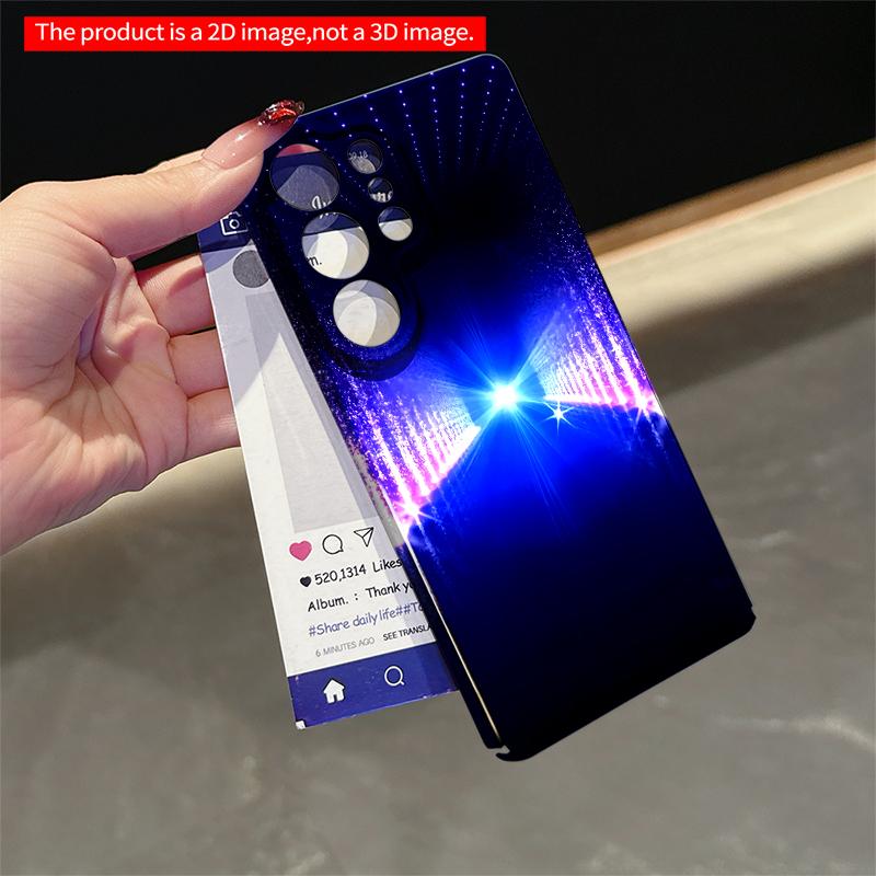2DFlat Samsung Phone Case Cosmic Blue Light Show Applicable To Galaxy S22 S23 S24 S25ULTRA S26 A12 A13 A14 A15 A16