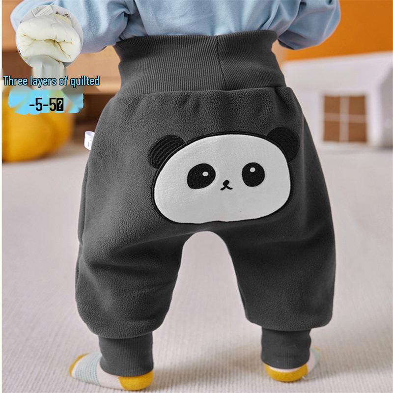 Baby Jungen Winter Fleece Leggings mit hohem Bund und Bauchschutz