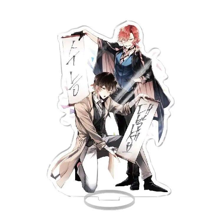 New Bungo Stray Dogs Anime Figure Acrylic Stand Model Toy Dazai Osamu Nakahara Chuuya Ryunosuke New Year Desk Decor Collect Gift