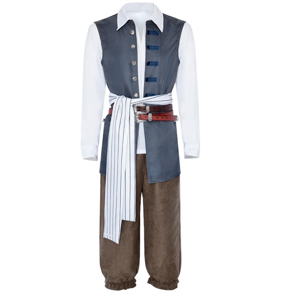 Adult Jack Captain Pirate Cosplay Costume Caribbean Pirate Outfit for Masquerade