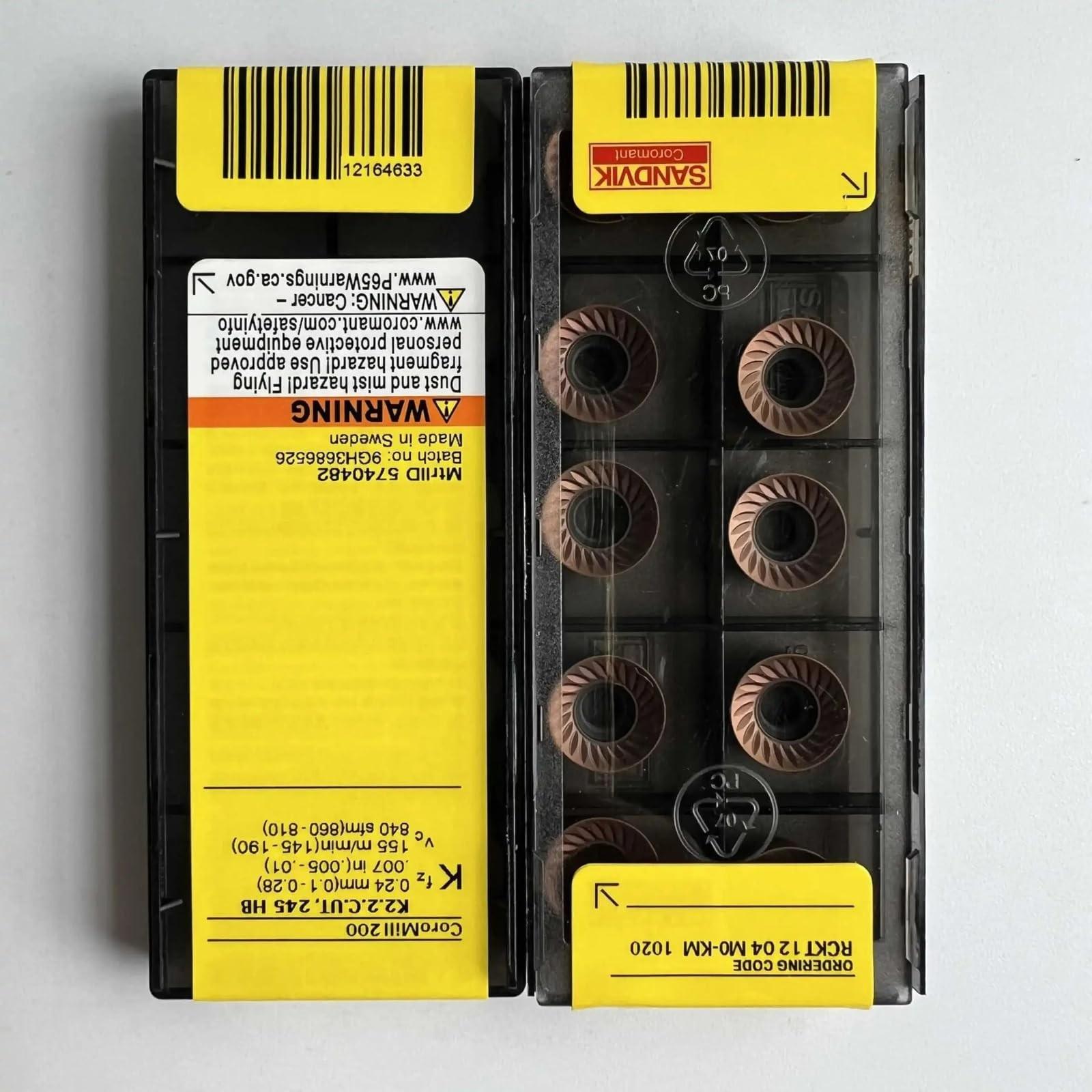 

Original Sandvik / RCKT1204M0-KM 1020 /Carbide CNC Blade 10 PCS