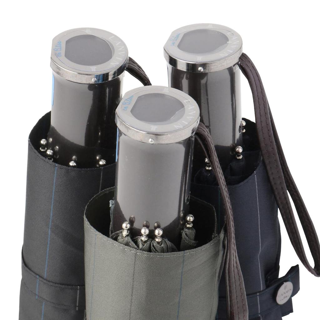 Moonbat en Faltbarer Regen Automatik Groß Grau [Lanvin Bleu] Schirm, Öffnen/Schließen, Garngefärbt, Größe, Gestreift, 21-084-11099-15,