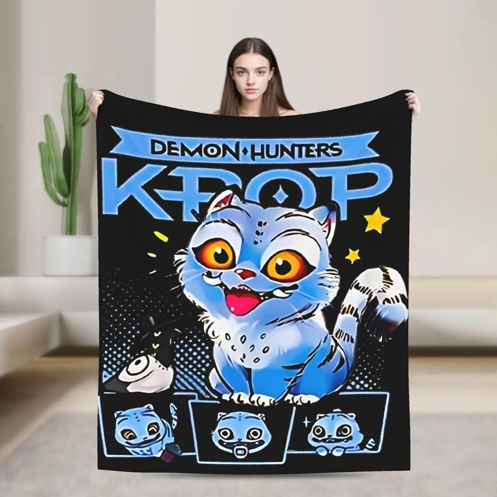 Huntrix HUNTRX Rumi Kpop Demon Hunters Dekens Pluizig Geweldig Warm Plaid voor Huis Winter