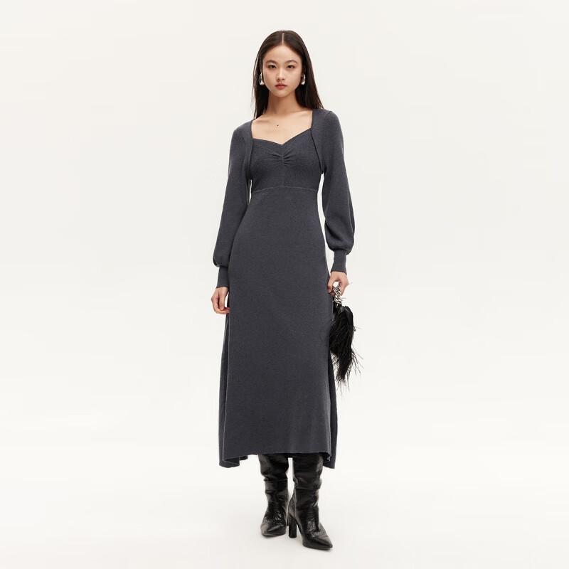 

VEROMODA V-Neck Lantern Sleeve A-Line Knit Long Dress L