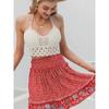 Sexy Summer New Arrival Fashion Fashion V Neck Crochet Hollow Camisole Knitting Cup Halterneck Tied Top