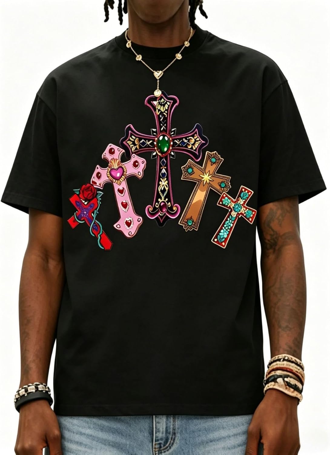 

Verdusa Men s Graphic Tees Oversized Tshirts Y2K Short Sleeve T Shirts Summer Going Out Tops Hip Hop Streetwear 5XL різнокольоровий