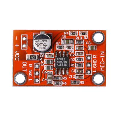 AD828 Stereo Dynamic Microphone Preamplifier Board MIC Preamp Module DC 3.8V-15V