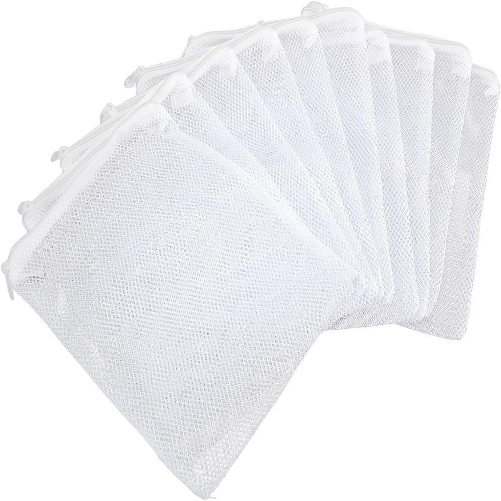 10PCS White Filter Media Bags Zipper Closure Fish Tank Bags Durable Aquarium Media Bags
