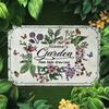 D Flat Custom Personalized Vintage Floral Butterfly Metal Garden Sign Rustic Front Yard Backyard Wall Art For Decoration Only