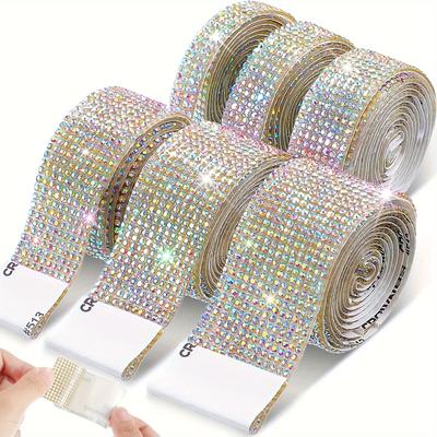 1 Rotolo Nastro Autoadesivo con Strass di Cristallo Pietre Preziose di Vetro Scintillanti - Opzioni di Larghezza Multipla per Artigianato Fai-da-Te, Decorazioni per Matrimoni, Articoli per Feste di Compleanno