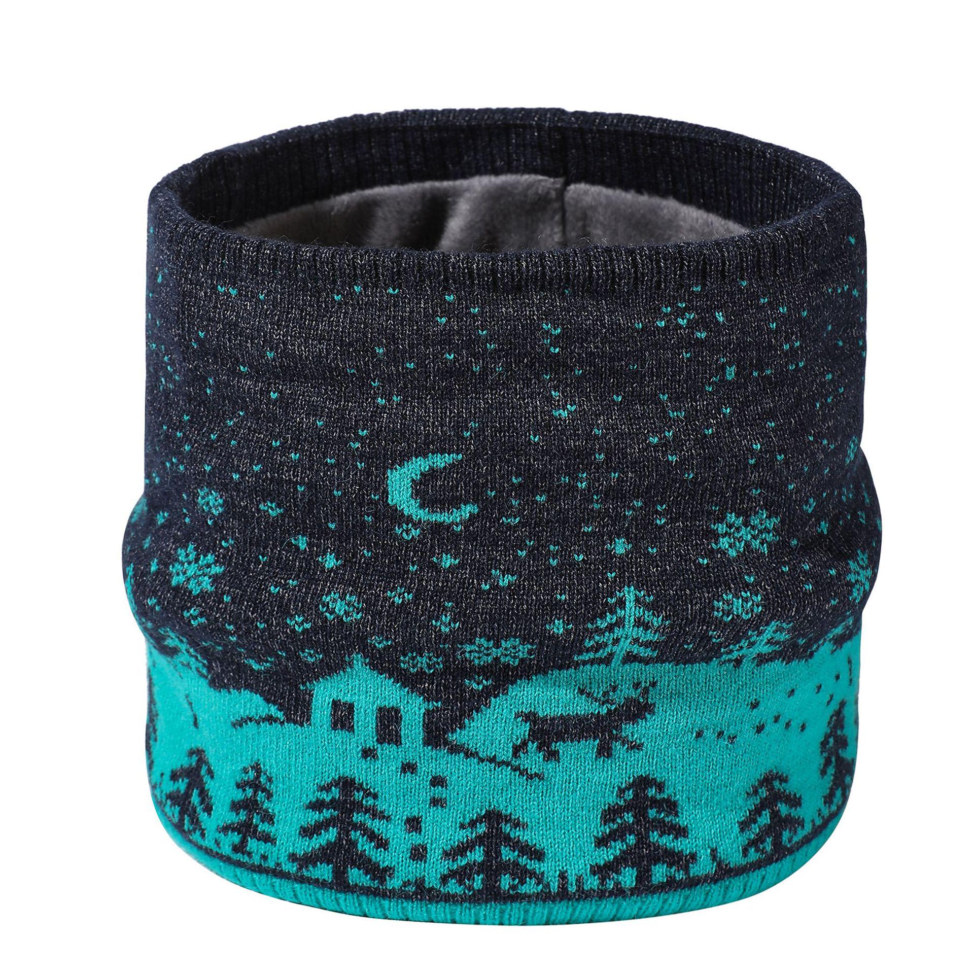 

Children s Winter Reindeer Fleece Knit Neck Warmer - Snowflake Design 23x18x1 cm