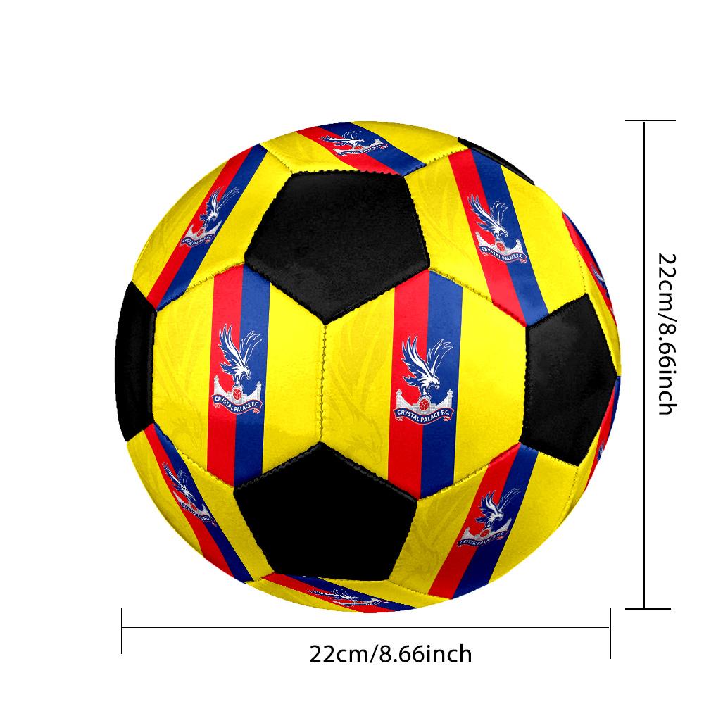 Pallone da Calcio Crystal Palace F.C Colorato Per Tutte le Età Cucito a Macchina PVC Pronto per la Competizione Resistente Alto Rimbalzo.TAGLIA5