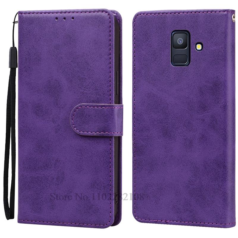 

Чехол для A6 2018/A6 Plus для Samsung Galaxy A6 2018 A600F Чехол Кошелек Кожаный Чехол-книжка для Samsung Galaxy A6 Plus A605F Чехол Funda A6 Plus 2018 (A605F) фиолетовый