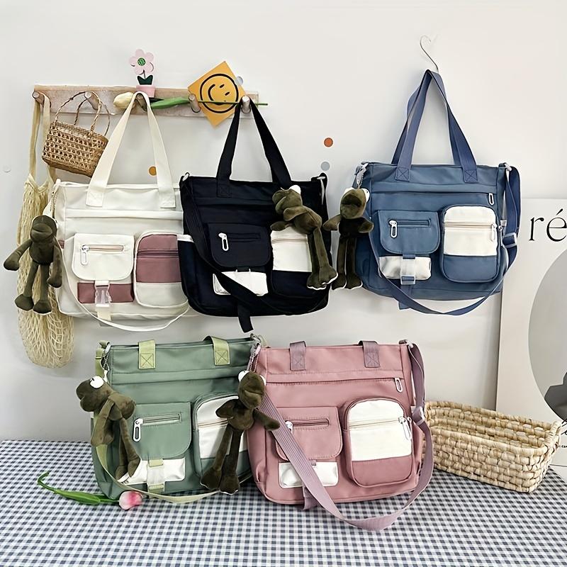 Multi Functional Large Capacity Tote Bag, Durable Nylon Multiple Pockets, Can Be Carried By Hand, Shoulder or Crossbody