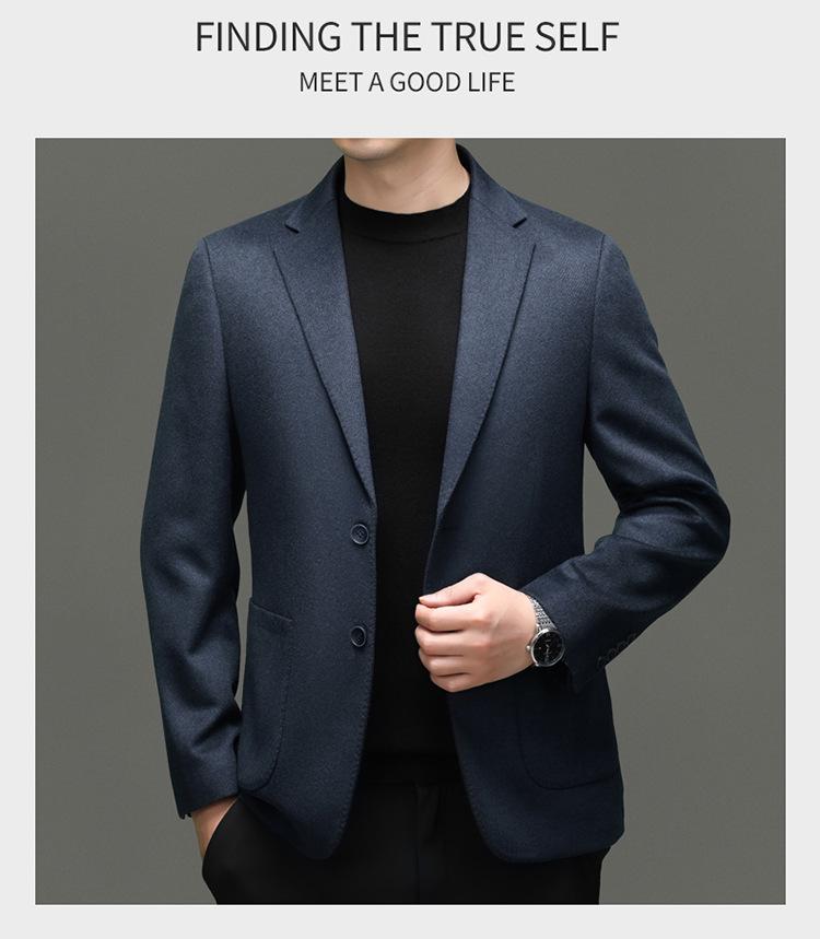 Costum Business Casual Premium pentru Bărbați din Lână, Cașmir și Mătase pentru Toamnă/Iarnă