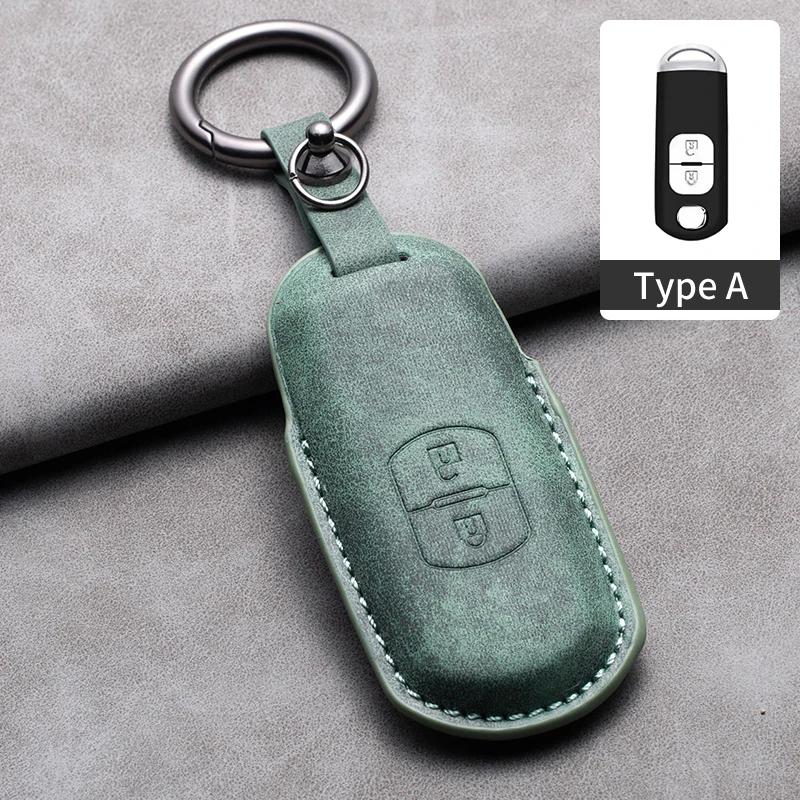 2/3 Buttons Leather Car Key Case Cover for Mazda 2 3 5 6 GH GJ Axela Atenza CX-5 CX5 CX-3 CX-7 CX8 CX-9 2016 2017 2018 CX 2020