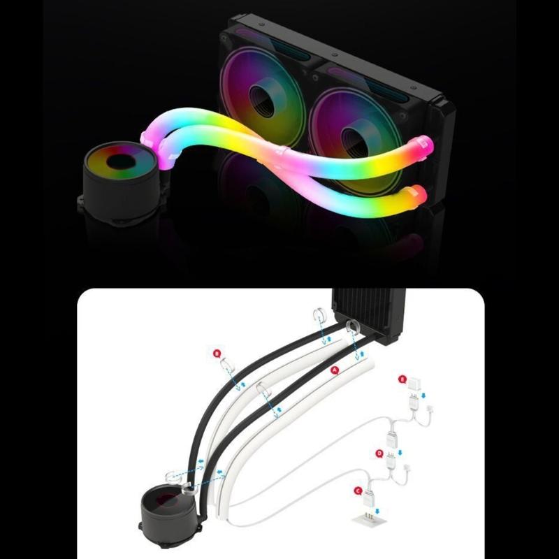 5V 3Pin ARGB Sync Soft Water Cooling Tube for Desktop Computer Chassis Y Decors Light Tubing Cover