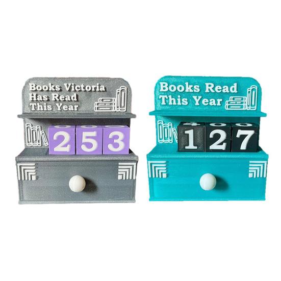 Reading Tracker Bookshelf Decoration with Dices Book Read This Year Reading Achievements Counter Reading Nook Accessory for Book Lovers