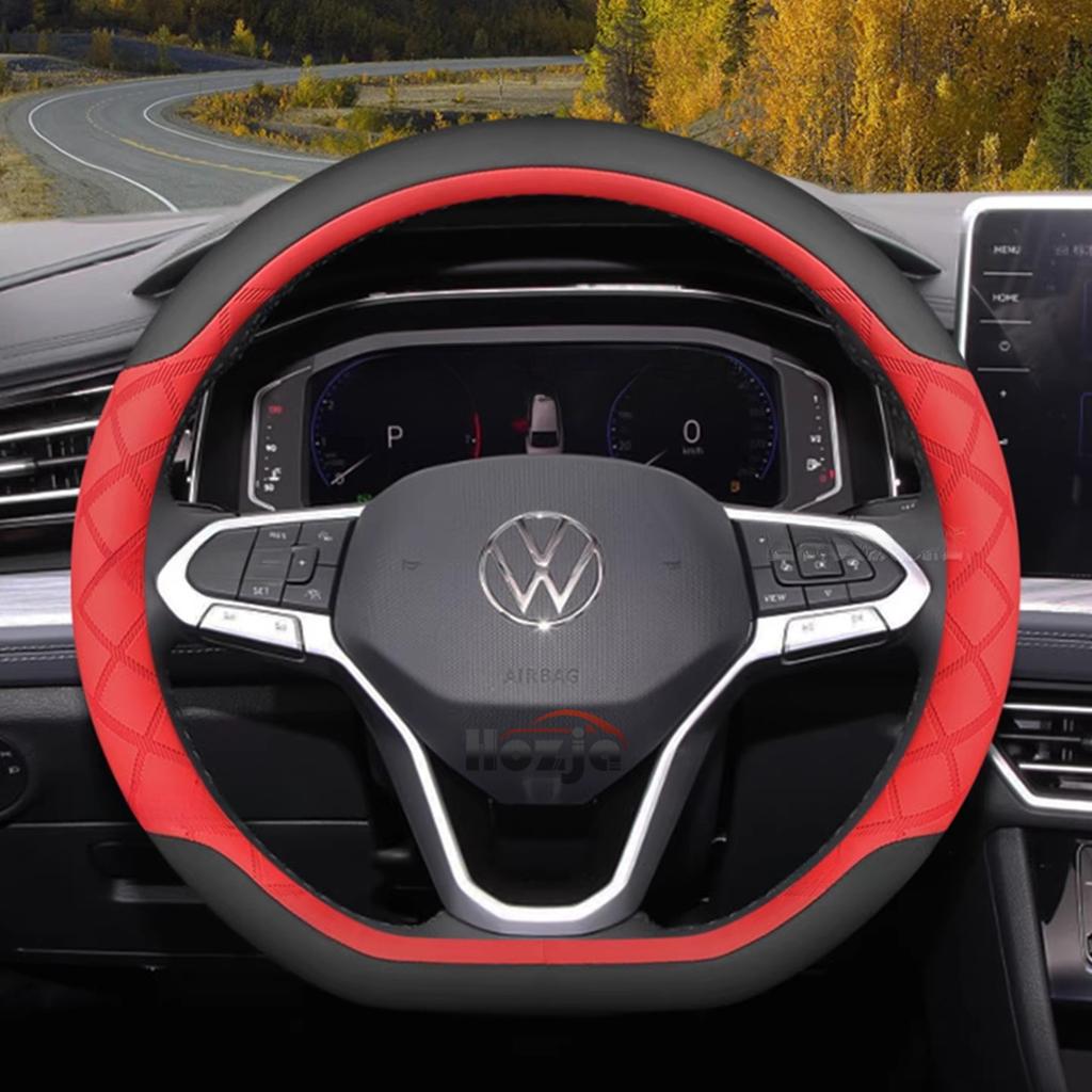 Leder Auto Lenkradabdeckung für Volkswagen Atlas Tiguan Polo Tayron T Roc Cross Taos 2022 2023 2024 2025 2026 Zubehör