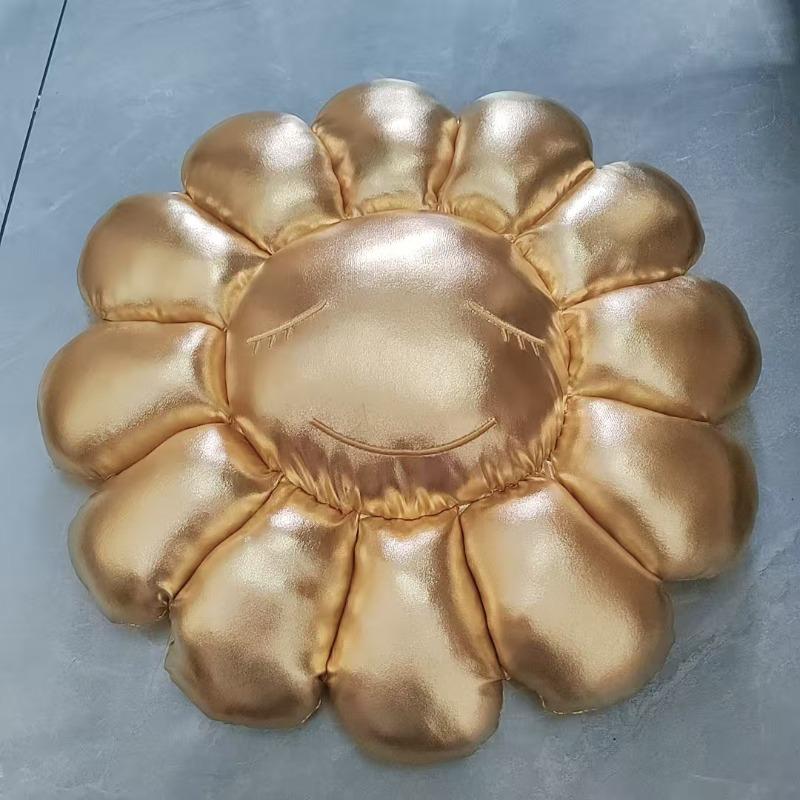 

1pc Sunflower Shaped Leather Texture Cushion, Soft Flower Seat Pad for Sofa, Chair & Home Decor 40x40cm золотой