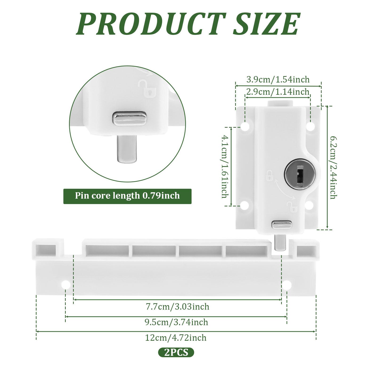 

2/4Pcs Sliding Door Locks Sturdy Multifunctional Sliding Patio Door Lock Easy to Install Glass Window Security Locks with Keys