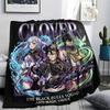 1PC Black Clover Patterned Flannel Blanket Suitable For All Seasons For Home Decor Warmth And Comfort Gifts Holiday Present