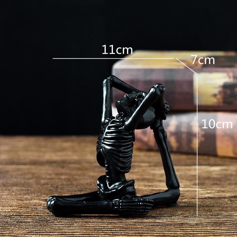 Pryskyřičné řemeslné ozdoby Jógová lebka Postavička lebky Pryskyřičné řemeslné výrobky lebky Kostra Lidské tělo Domácí dekorační doplňky