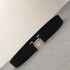 Wide Stylish Womens Elastic Belt For Versatile Outfits In Elegant Black Color
