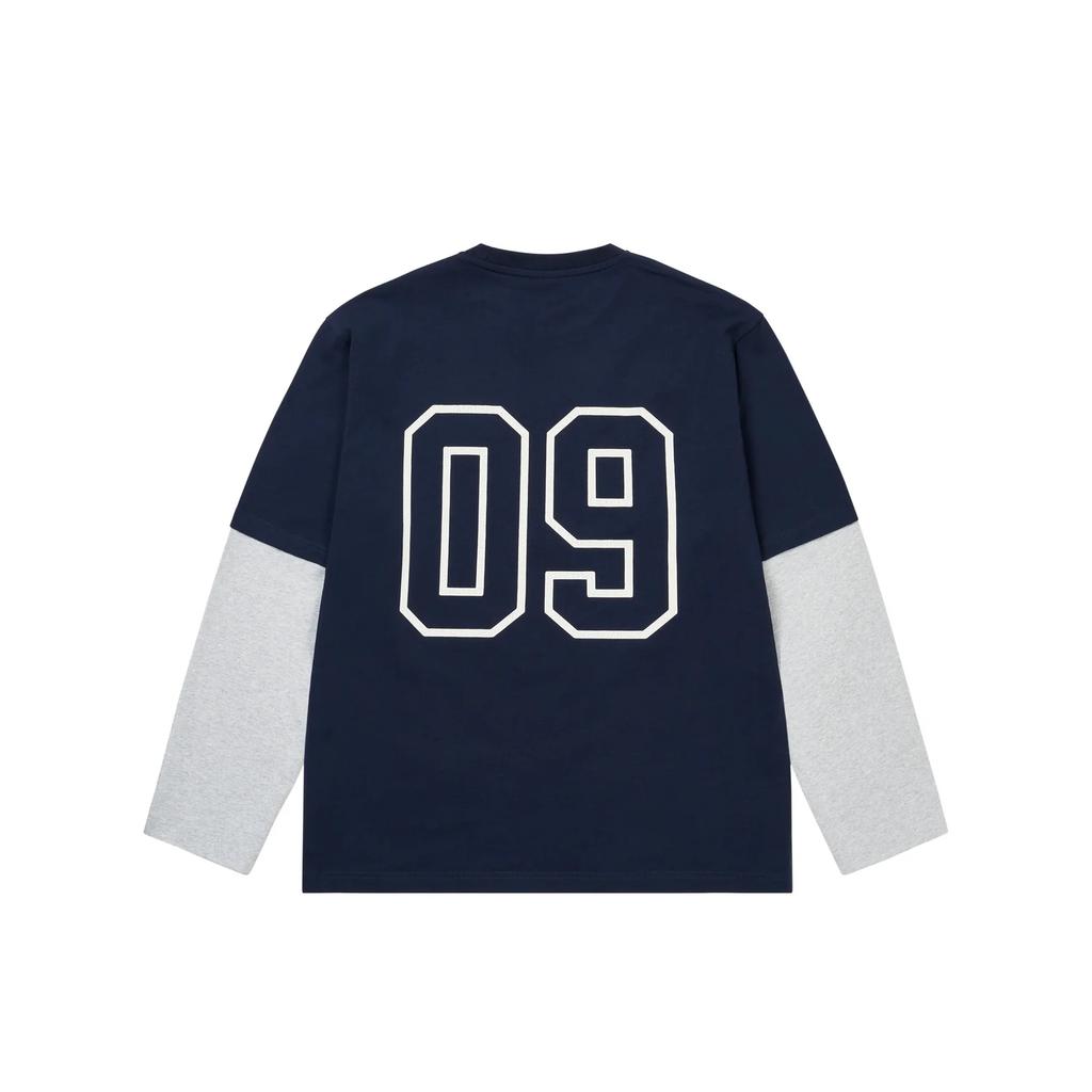 Palace Surprisingly Long-Sleeve Navy/Grey Marl Unisex Tops Blue P29ES067