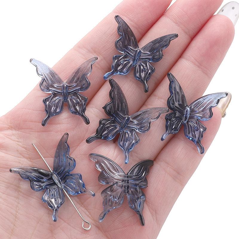20pcs AB Double Color Butterfly Accessories DIY For Women Sweet Hair Ornament Rainbow Headwear Necklace Bracelet Jewelry Making