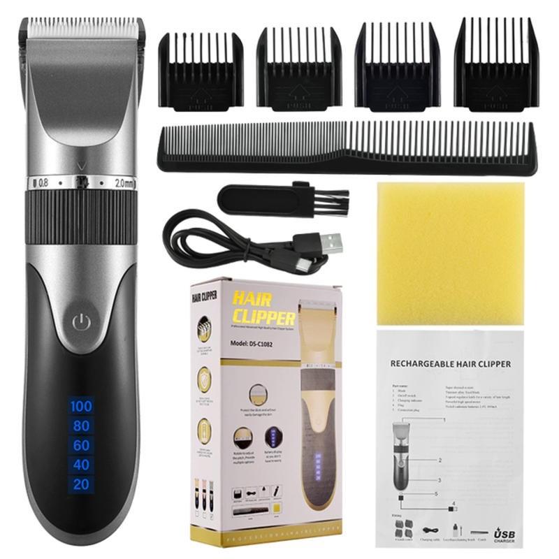 Professional Hair Clipper Rechargeable Men's Barber Beard Trimmer Low Noise Adult Kid Haircut Hair Cutting Machine