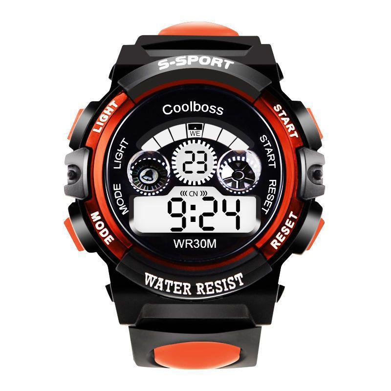 Kids Men Electronic Sport Watch Water Resistance Night Light Multifunctional