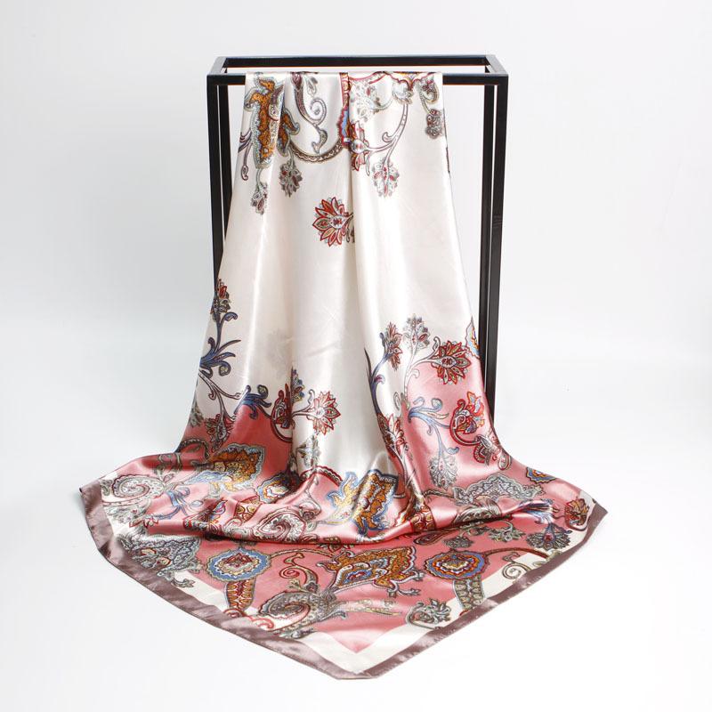 Femei Eșarfă Pătrată de Mătase Doamnă Bandană Wrap Cap Șal Satin Foulard Femeie Mare Hijab Eșarfă de Gât Eșarfe Pașmină Bandă de Cap