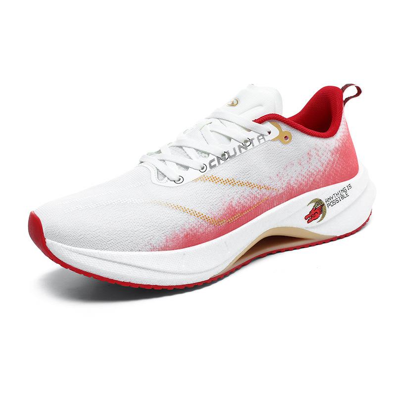 Popcorn carbon board running shoes friction sound breathable mesh ultra-light shock-absorbing sports shoes couple shoes