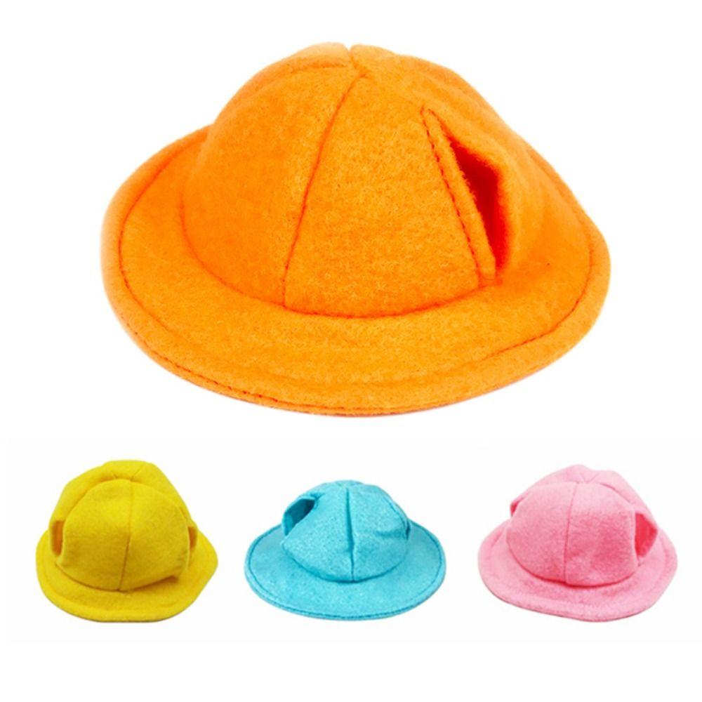 Felt Small Animals Bucket Cap With Ear Holes Pet Clothing Accessories Hamster Fisherman Hat Breathable Lightweight
