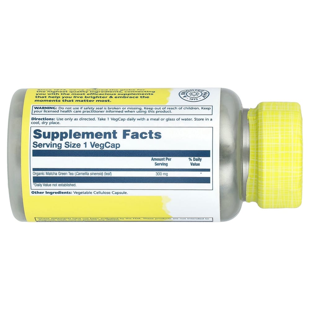 Solaray Cultivated Matcha Green Tea, 300mg, 100 Vegetable Capsules