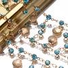 Link Chains for DIY Craft Blue Rhinestone Shell Vintage Style Tassel Chains for DIY Bracelet Supplies