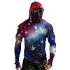 Men's Casual Raglan Sleeve Hooded Long Sleeve Sun Protection Shirt Independence Day Graphic Print Style Lightweight Breathable Fabric