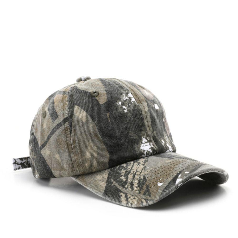 Camouflage Dad Hat Washed Cotton Sun Hat Vintage UV Protection Hat  For Men Women