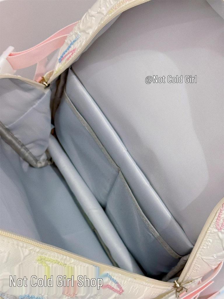 Cute Lightweight Rainbow Pleated Backpack for High School & Middle School Students