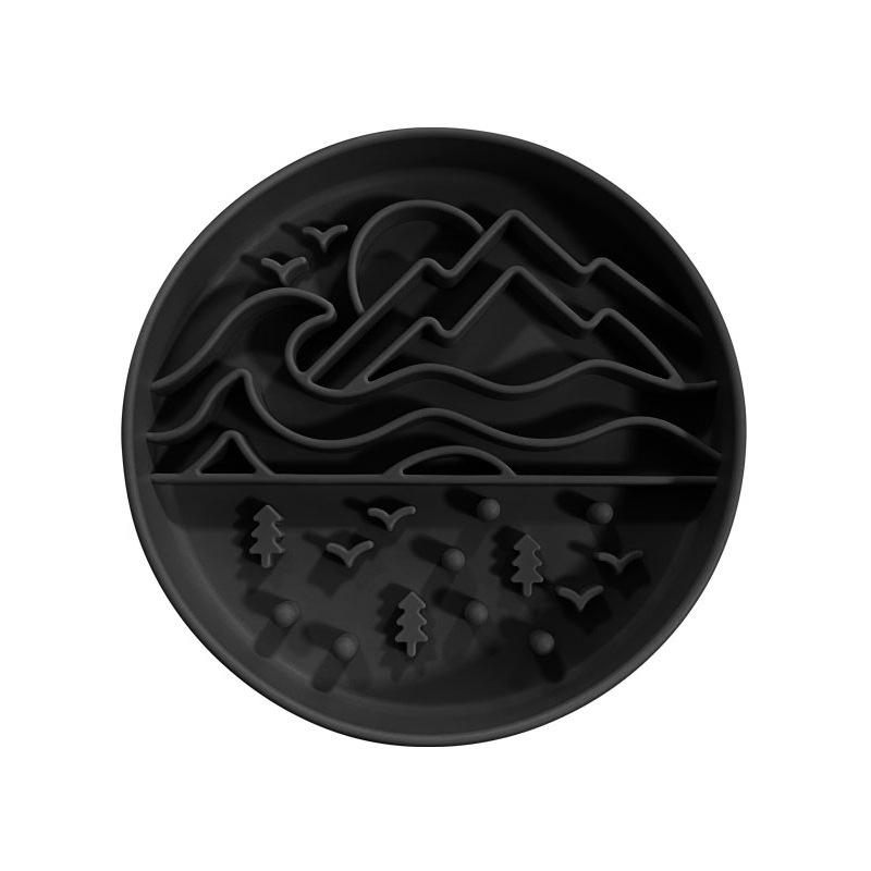 Silicone Lick Mat Slow Feeder Bowl Round Dog Licking Plate Non-Slip Slow Eating Pad For Dogs Puppies Home Mealtime Treat Gift
