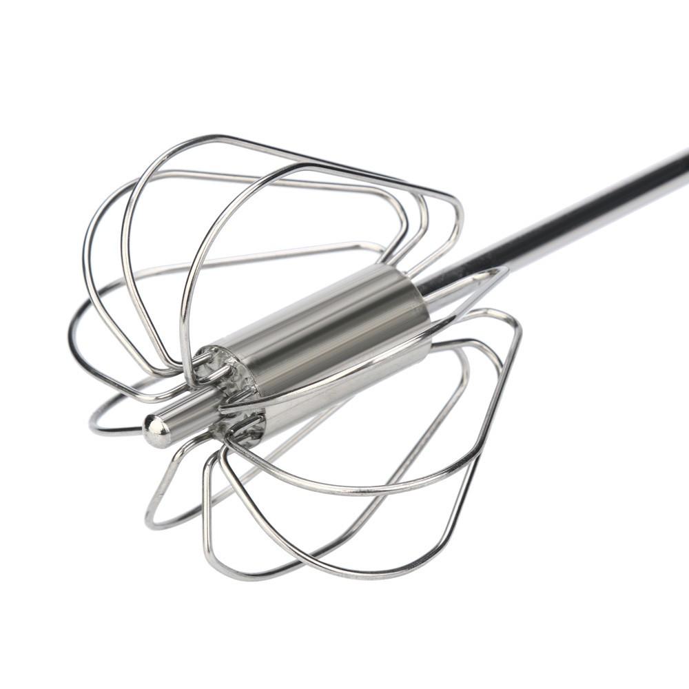 Semi-Automatic Stainless Steel Egg Whisk - Easy Hand Push Egg Beater ,  Mixer For Kitchen Use
