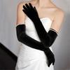 Elegant Black Velvet Bridal Gloves Long Length Soft Arm Gloves for Wedding Operas Theme Costume Event Gathering Wear