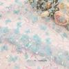 1 Yard Laserstickerei Dreidimensionaler Stoff Schmetterling Netz Kinderkleid Pailletten Stoff Material für Kleidung